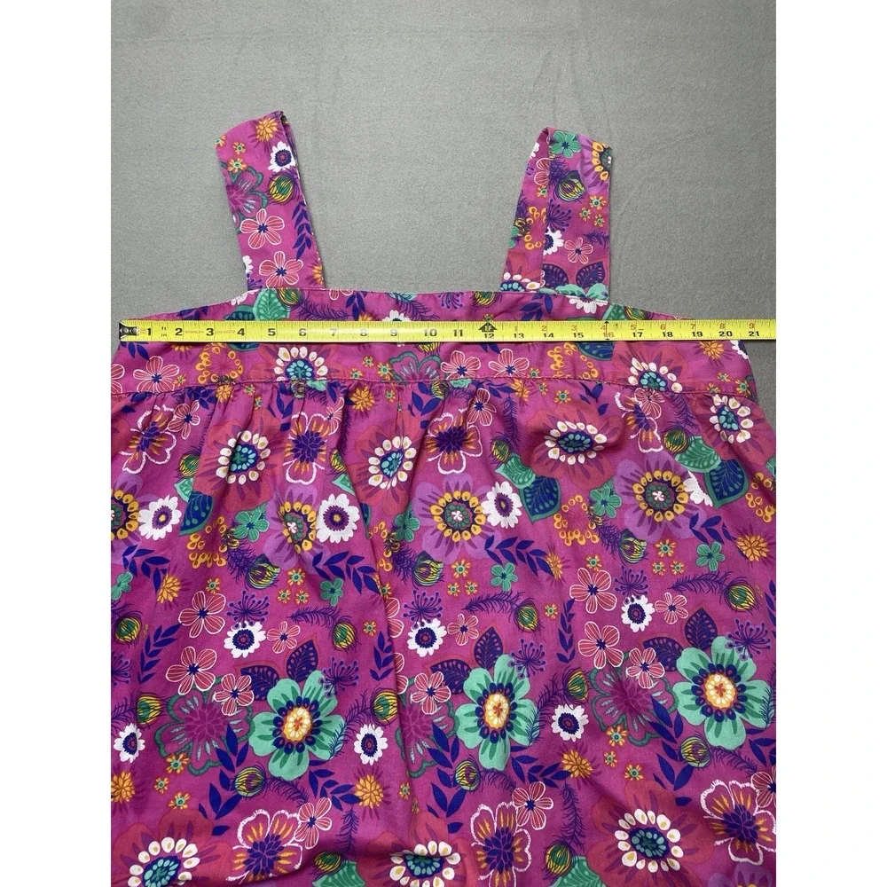 Vtg Nightgown Womens Plus 1X Pink Floral Pockets House Dress Muumuu‎ Midi Travel
